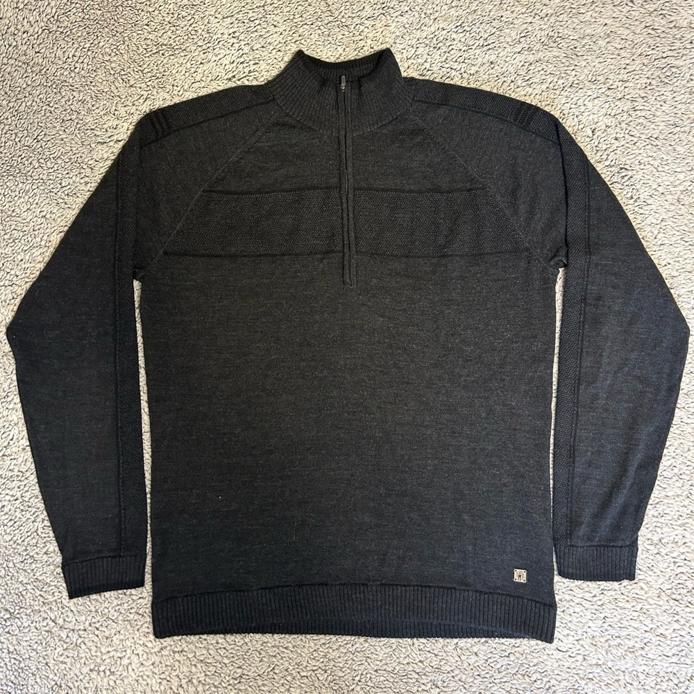 Smartwool Men's Black 1/4-Zip Merino Wool Blend Sweater